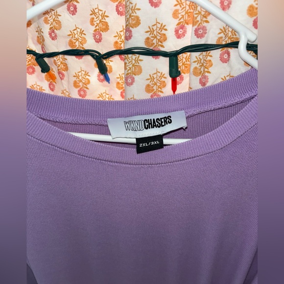 WKND Chasers Ribbed Biker Lavender Top - Picture 3 of 3